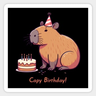 Cappy Capy Birthday Capybara Magnet